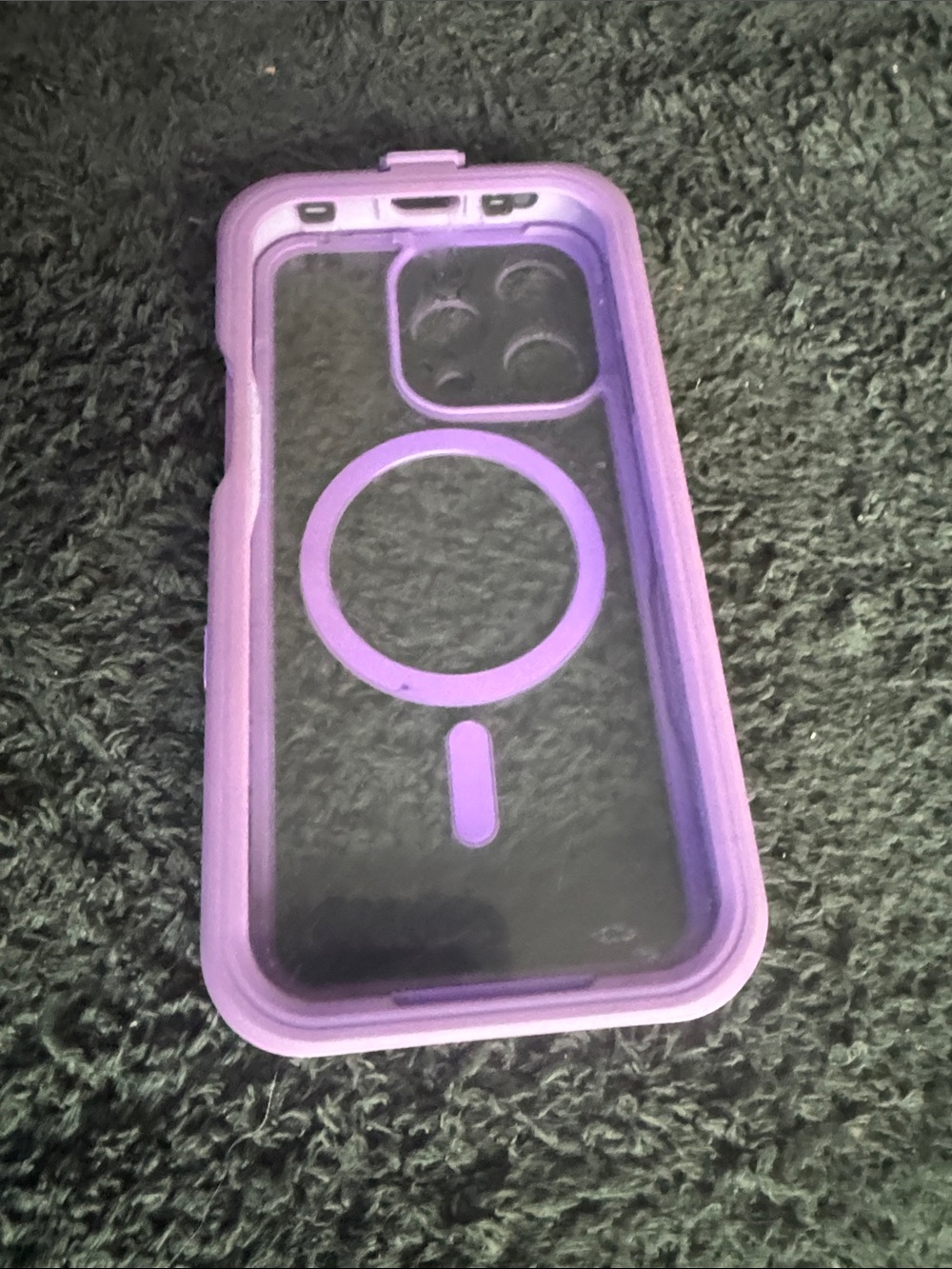 Purple Clear MagSafe-Compatible Protective Phone Case
